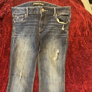 Express distressed skinny jeans 12-short